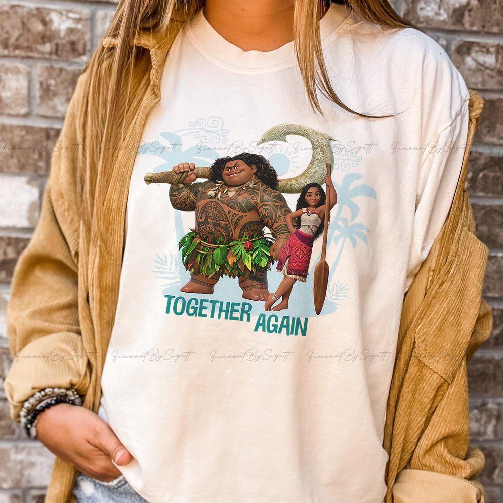 Disney Moana 2 Maui And Moana Shirt Maui Moana Shirt Funny Disney Moana Characters Shirt Disney Chicken Rooster Pua Maui Tee Oka943 Design T-shirt